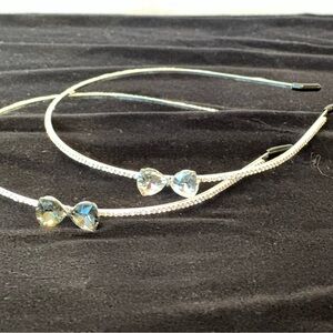 Silver Crystal Bow Headbands